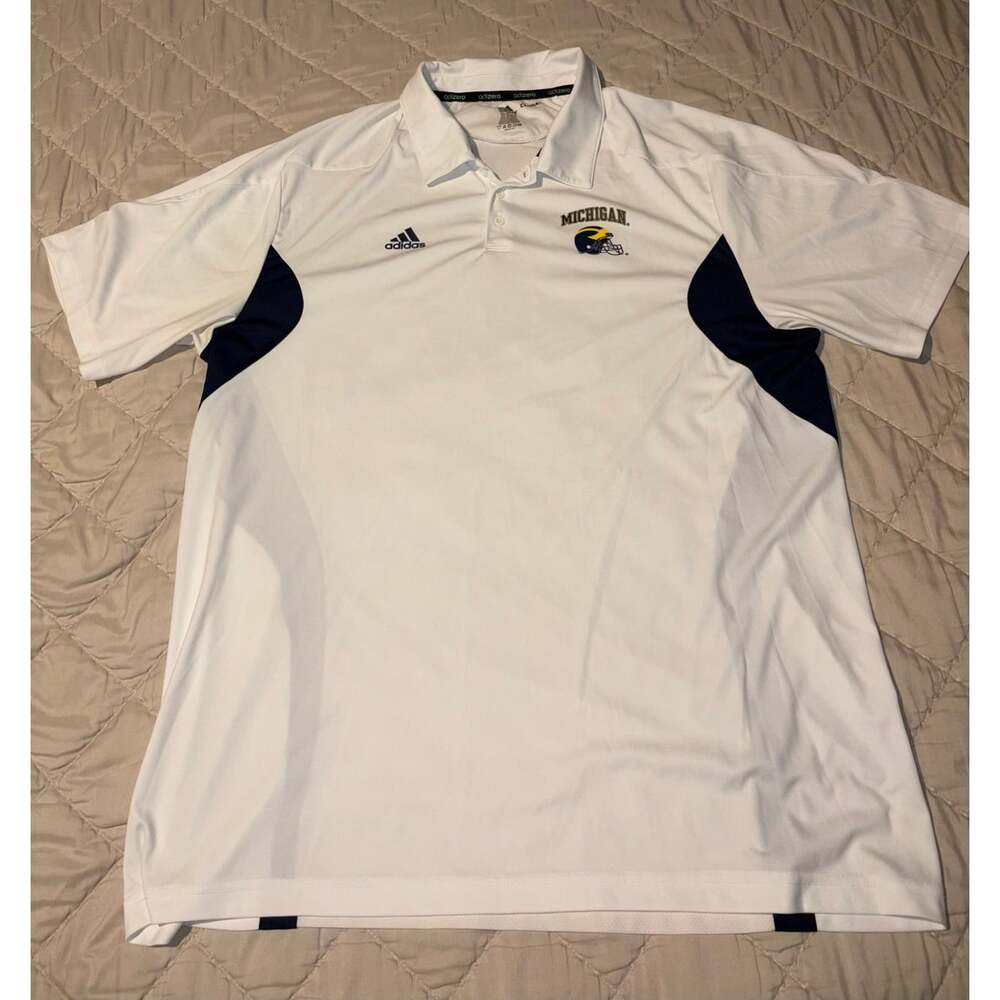 Adidas Michigan Wolverines Polo Shirt Men's 2XL White